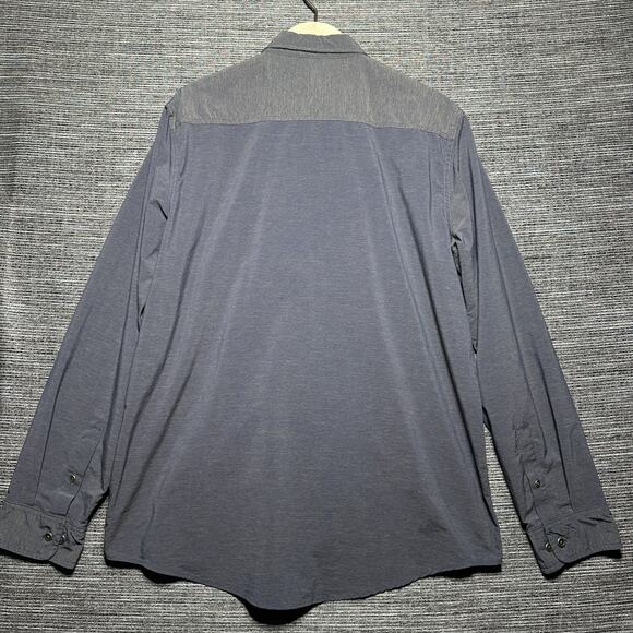 Swiss Tech Shirt Men's L Blue Long Sleeve Button Nylon Outdoor Hiking SM48Y120 - Picture 12 of 13